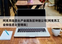 阿克苏信息化产业园及区块链公司[阿克苏工业和信息化管理局]