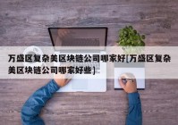 万盛区复杂美区块链公司哪家好[万盛区复杂美区块链公司哪家好些]