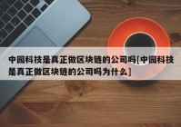 中园科技是真正做区块链的公司吗[中园科技是真正做区块链的公司吗为什么]